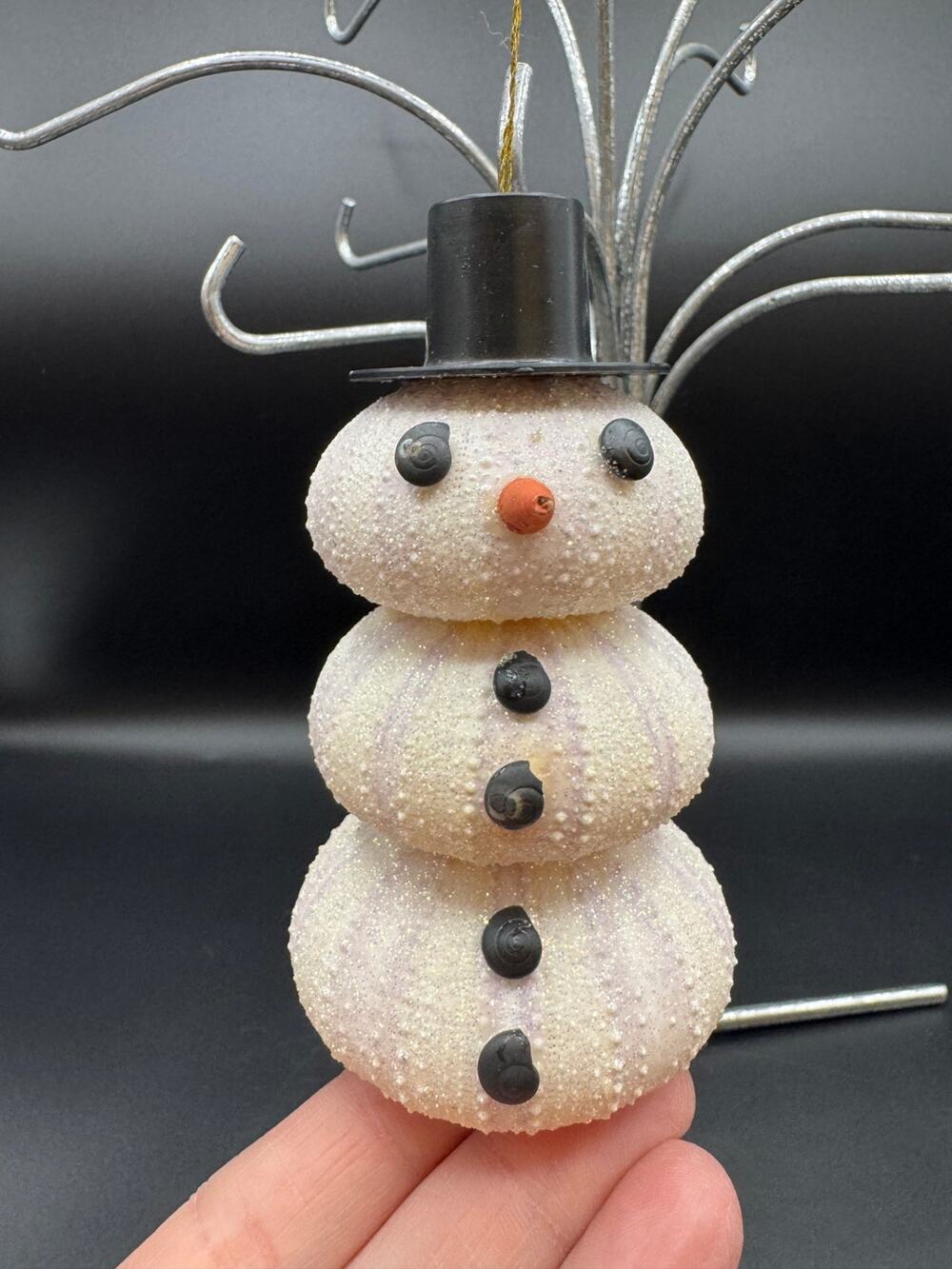 Stacked Sea Urchin Snowman Ornament